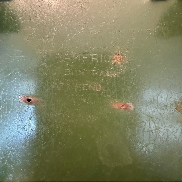 Vintage Mailbox Bank All American 9" Tall Steel Collection Box 1950/60s Green - Picture 4 of 16